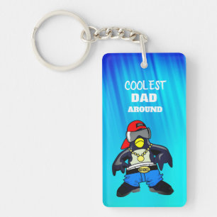 Coolest Dad Around Rectangle Keychain