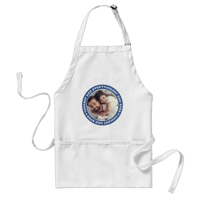 Coolest Dad Ever Modern Custom Photo Standard Apron (Front)