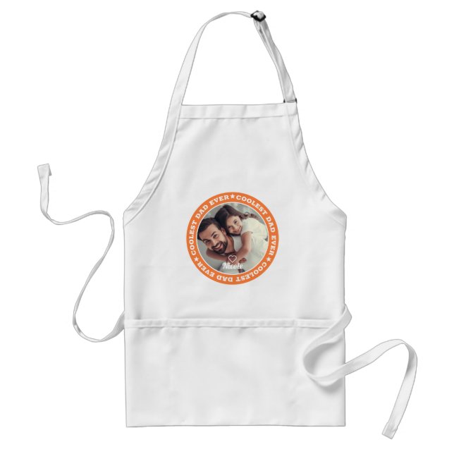 Coolest Dad Ever Modern Custom Photo Standard Apron (Front)