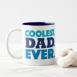 Coolest Dad Ever Mug, Blue Two-Tone Coffee Mug
