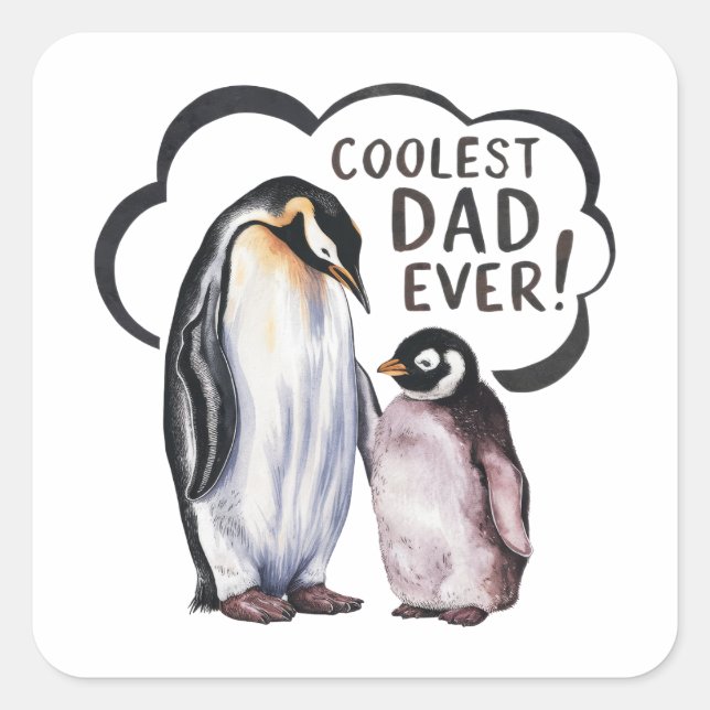 Coolest Dad Ever Square Sticker (Front)