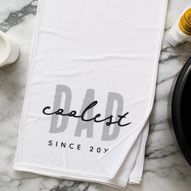 Coolest Dad Since 20XX Modern Simple Preppy Bath Towel (Creator Uploaded)