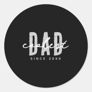 Coolest Dad Since 20xx Modern Simple Preppy Classic Round Sticker