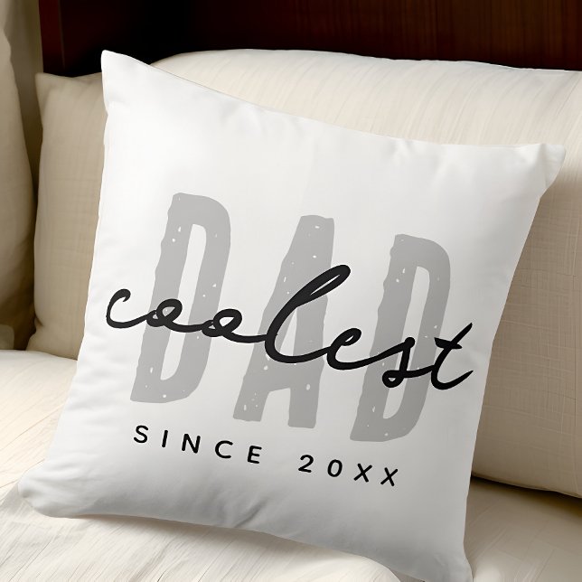 Coolest Dad Since 20XX Modern Simple Preppy Cushion (Creator Uploaded)