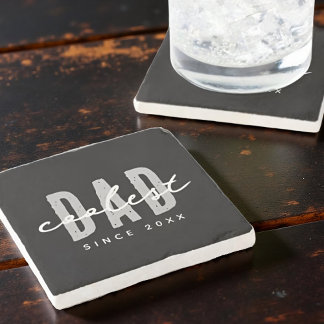 Coolest Dad Since 20XX Modern Simple Preppy Stone Coaster