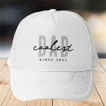 Coolest Dad Since 20XX Modern Simple Preppy Trucker Hat<br><div class="desc">This simple and modern design is composed of san serif typography.</div>