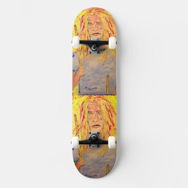 coolest drummer girl skateboard (Front)