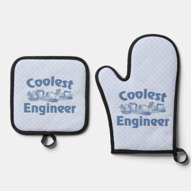Coolest Engineer Oven Mitt & Pot Holder Set (Front)