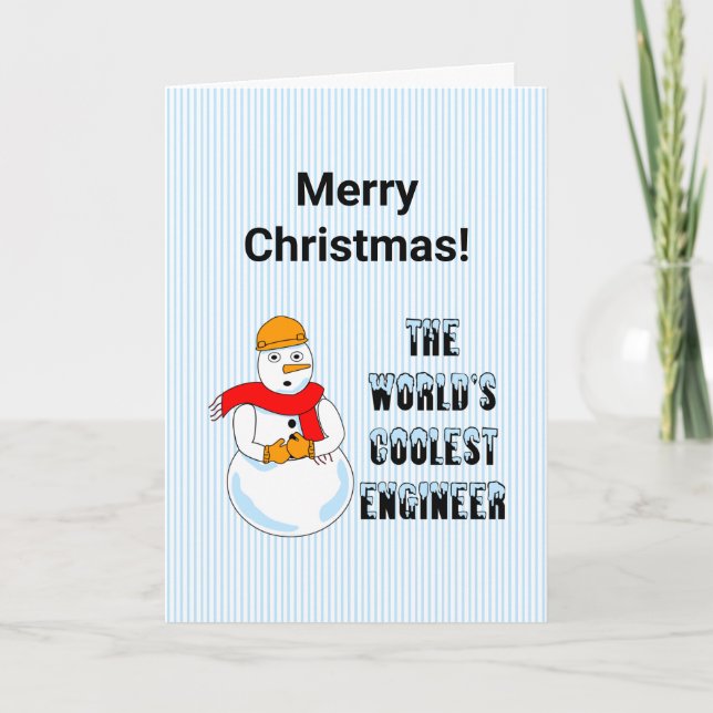 Coolest Engineer Snowman Christmas Card (Front)