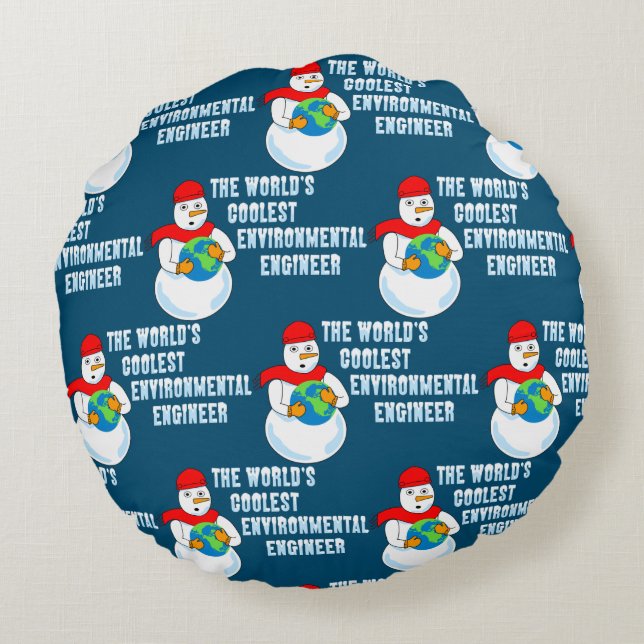 Coolest Environmental Engineer Round Pillow (Back)