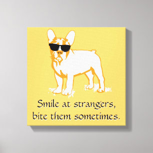 Coolest French Bulldog Boy Canvas Print