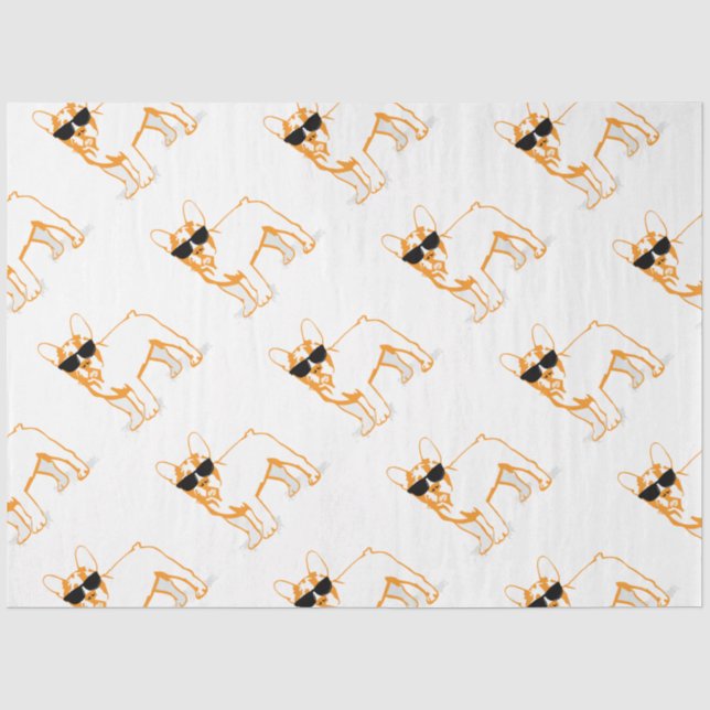 Coolest French Bulldog Boy Tissue Paper (Front)
