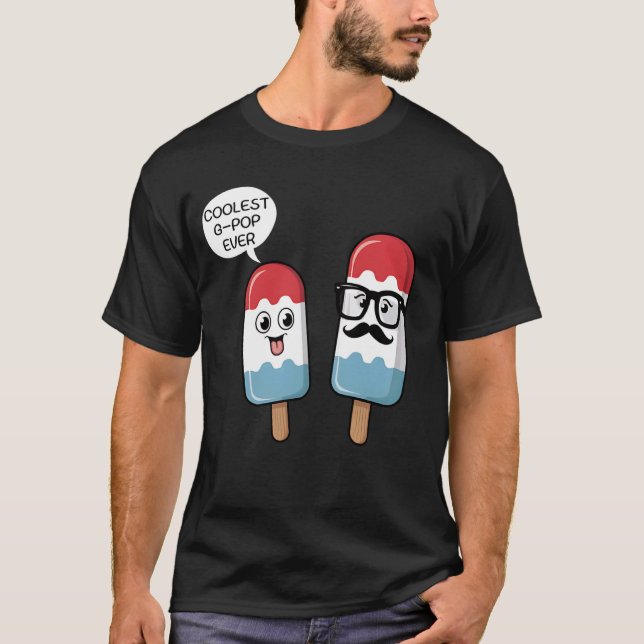 Coolest G-Pop Ever Funny Grandfather Popsicle Ice  T-Shirt (Front)