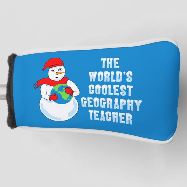 Coolest Geography Teacher Golf Head Cover (Front)