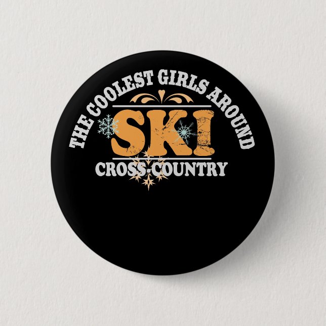 Coolest Girls XC Ski 6 Cm Round Badge (Front)