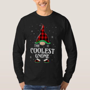 Coolest Gnome Buffalo Plaid Matching Family Group T-Shirt