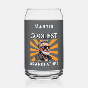 Coolest Grandfather Funny Retro Cool Sunglasses Can Glass