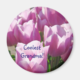 Coolest Grandma! magnets Bright Purple Tulips