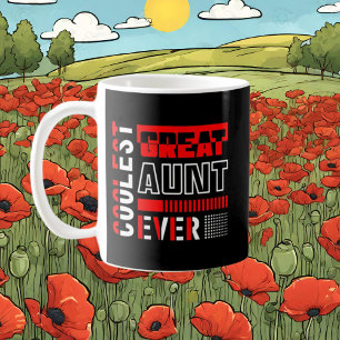 coolest Great Aunt ever word art add monogram Coffee Mug