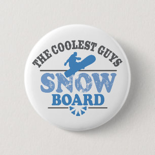 Coolest Guys Snowboard 6 Cm Round Badge