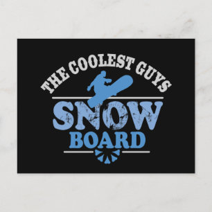 Coolest Guys Snowboard Postcard