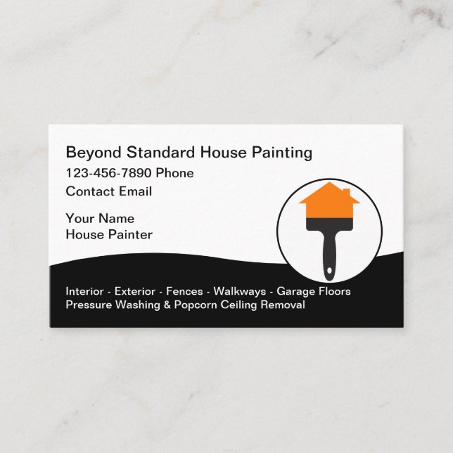 Coolest House Painting Modern Painter Business Card (Front)