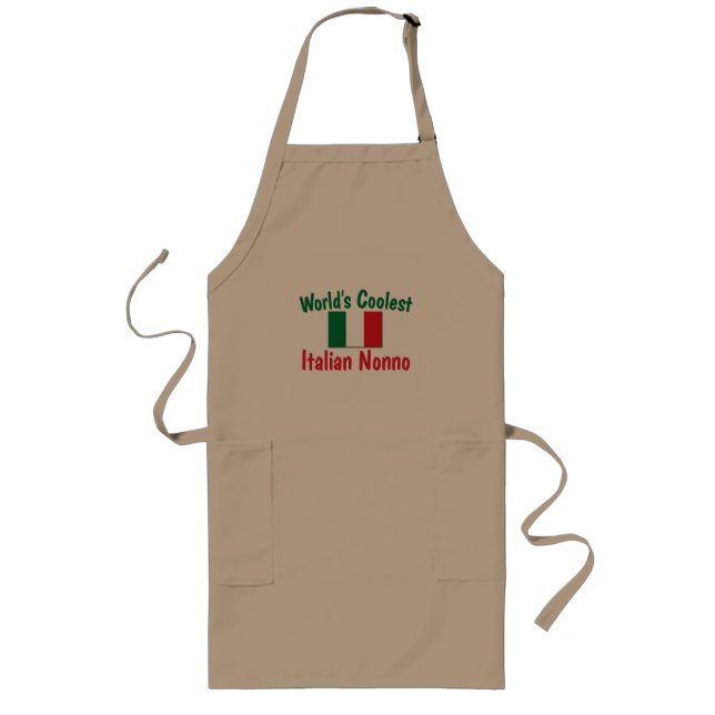 Coolest Italian Nonno Long Apron (Front)