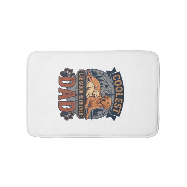 Coolest Labrador Retriever Dad Dog Mountain Paw Pr Bath Mat (Front)