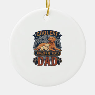 Coolest Labrador Retriever Dad Dog Mountain Paw Pr Ceramic Tree Decoration