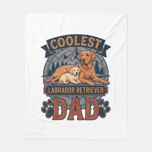 Coolest Labrador Retriever Dad Dog Mountain Paw Pr Fleece Blanket