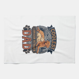 Coolest Labrador Retriever Dad Dog Mountain Paw Pr Tea Towel