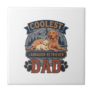 Coolest Labrador Retriever Dad Dog Mountain Paw Pr Tile