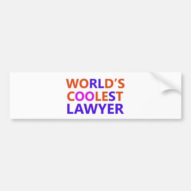coolest lawyer bumper sticker (Front)