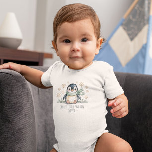 Coolest Little Winter Penguin Personalised Baby Bodysuit