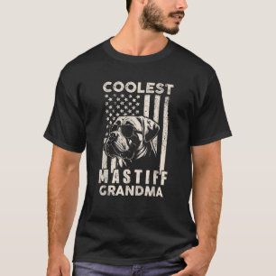 Coolest Mastiff Grandma Vintage American Flag Funn T-Shirt