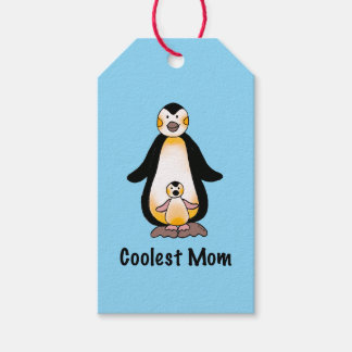 Coolest Mom Penguin Family Design Gift Tags