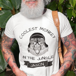 Coolest Monkey In The Jungle Retro   Custom T-Shirt