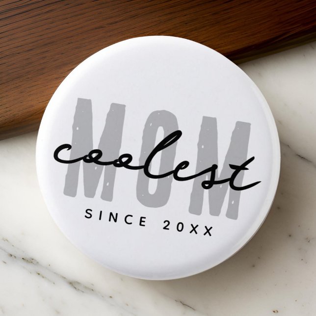 Coolest Mum Since 20XX Modern Simple Preppy 3 Cm Round Badge (Creator Uploaded)