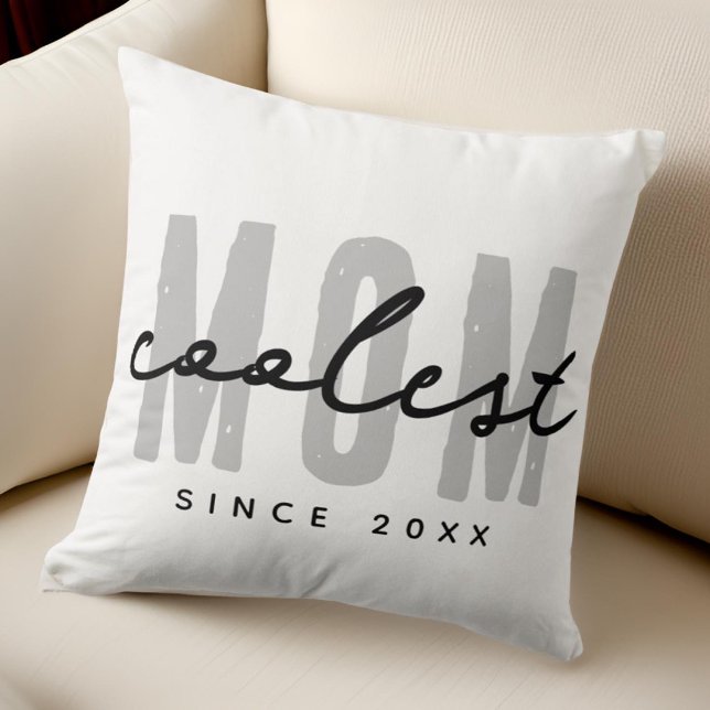 Coolest Mum Since 20XX Modern Simple Preppy Cushion (Creator Uploaded)