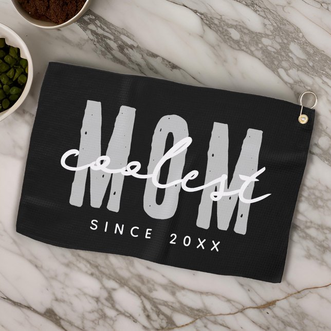 Coolest Mum Since 20XX Modern Simple Preppy Golf Towel (Creator Uploaded)