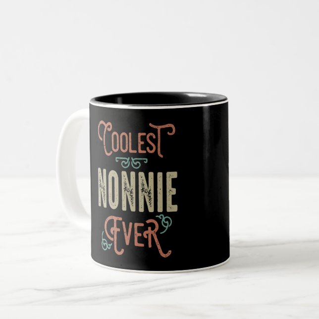Coolest Nonnie Ever Two-Tone Coffee Mug (Front Left)