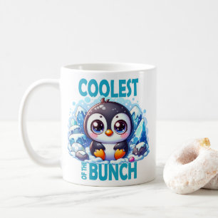 Coolest of the Bunch pun Cute baby Penguin cartoon Coffee Mug