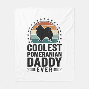 Coolest Pomeranian Daddy Vintage Dog Dad Shirt_1 Fleece Blanket