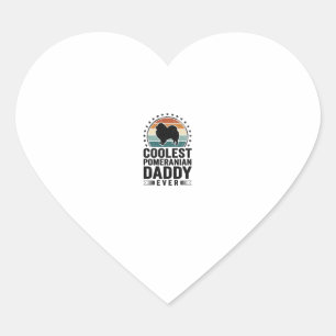 Coolest Pomeranian Daddy Vintage Dog Dad Shirt_1 Heart Sticker