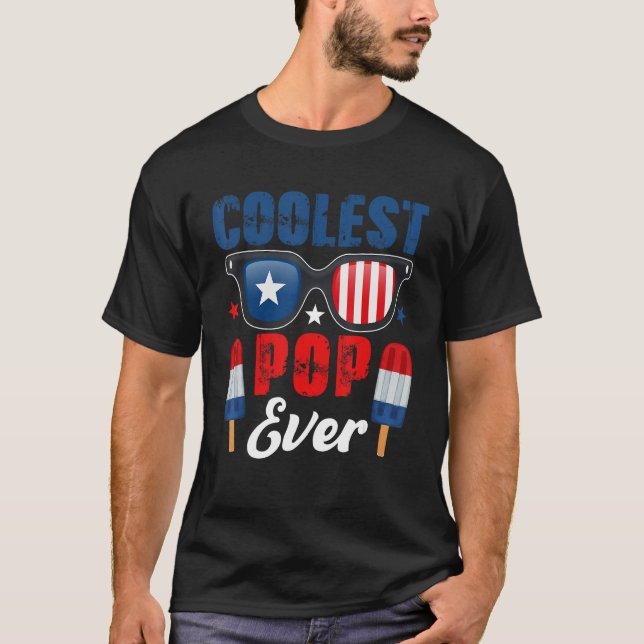 Coolest Pop Ever Sunglasses Ice Creams As American T-Shirt (Front)