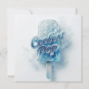 Coolest Pop Icy Blue Frozen Popsicle Dad Birthday Card