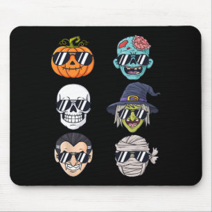Coolest Pumpkin Halloween Skeleton Witch Vampire B Mouse Mat