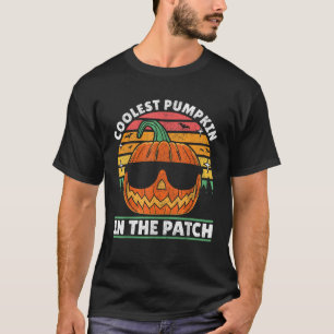 Coolest Pumpkin In The Patch Boy Kid Retro Outfits T-Shirt