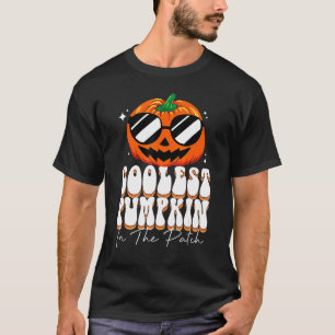 Coolest Pumpkin In The Patch Boys Retro Groovy Hal T-Shirt