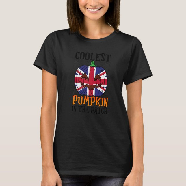 Coolest Pumpkin In The Patch England Flag Jack Ou2 T-Shirt (Front)